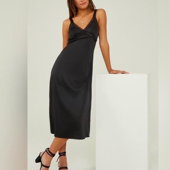 ❤️Altar’d State Cara Satin Midi Slip Dress - Picture 1 of 6